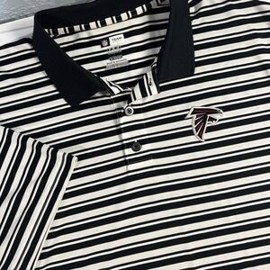 Atlanta Falcons NFL Team Apparel Striped Polo Shirt Mens Size XL‎